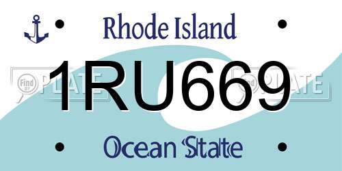 1RU669 Rhode Island License Plate