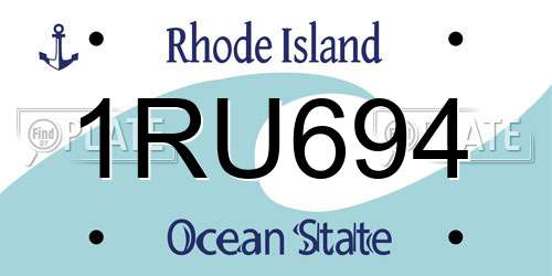 1RU694 Rhode Island License Plate