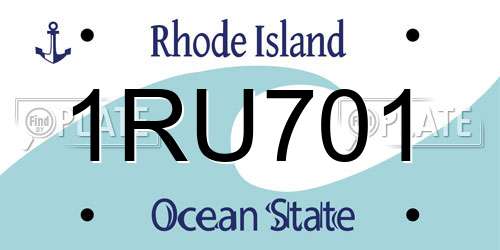 1RU701 Rhode Island License Plate