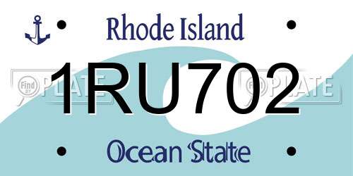 1RU702 Rhode Island License Plate