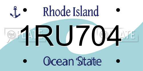 1RU704 Rhode Island License Plate