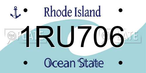 1RU706 Rhode Island License Plate