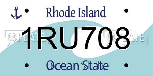 1RU708 Rhode Island License Plate