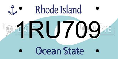 1RU709 Rhode Island License Plate