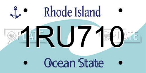 1RU710 Rhode Island License Plate