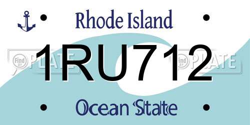 1RU712 Rhode Island License Plate