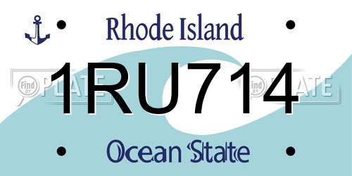 1RU714 Rhode Island License Plate