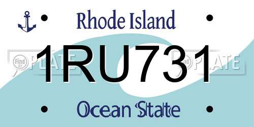 1RU731 Rhode Island License Plate