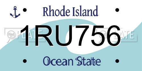 1RU756 Rhode Island License Plate