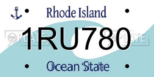 1RU780 Rhode Island License Plate
