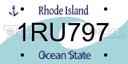 1RU797 Rhode Island License Plate