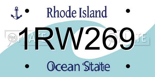 1RW269 Rhode Island License Plate