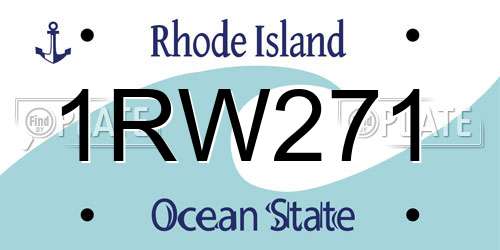 1RW271 Rhode Island License Plate