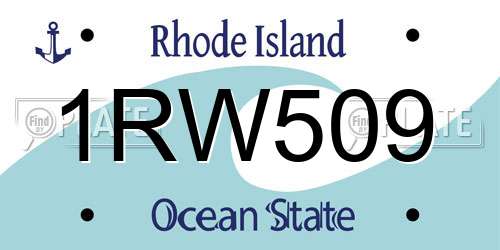 1RW509 Rhode Island License Plate