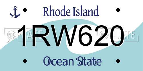 1RW620 Rhode Island License Plate