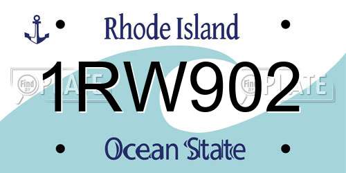1RW902 Rhode Island License Plate