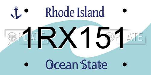 1RX151 Rhode Island License Plate