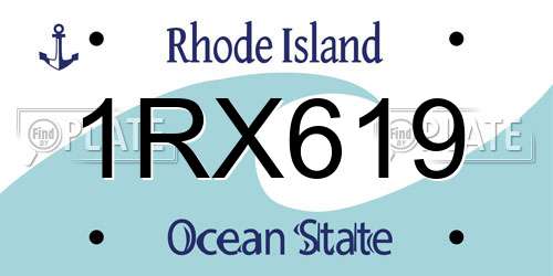 1RX619 Rhode Island License Plate