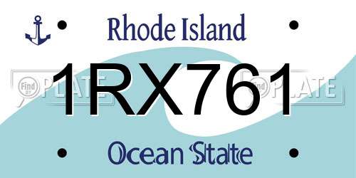 1RX761 Rhode Island License Plate