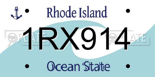 1RX914 Rhode Island License Plate