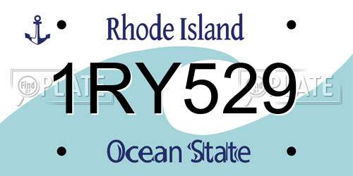 1RY529 Rhode Island License Plate