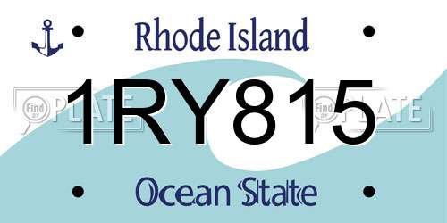 1RY815 Rhode Island License Plate
