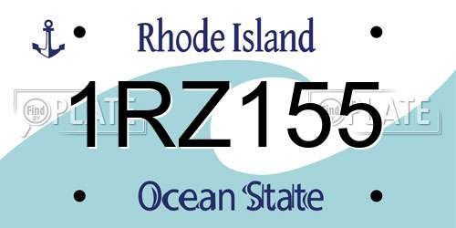 1RZ155 Rhode Island License Plate