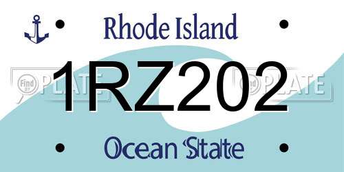 1RZ202 Rhode Island License Plate