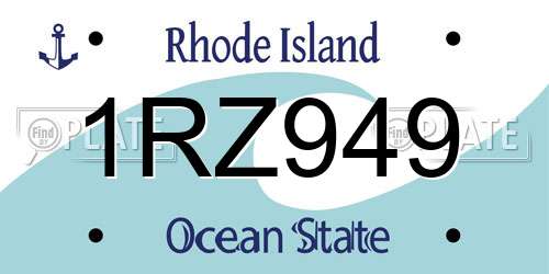 1RZ949 Rhode Island License Plate