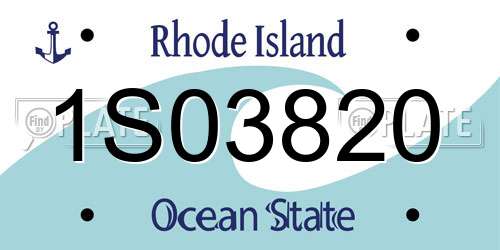 1S03820 Rhode Island License Plate