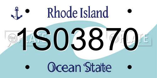 1S03870 Rhode Island License Plate