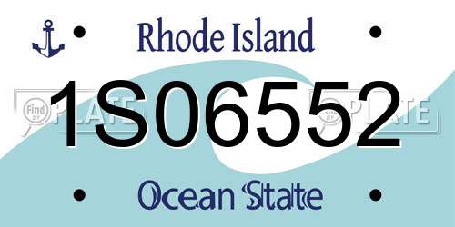1S06552 Rhode Island License Plate