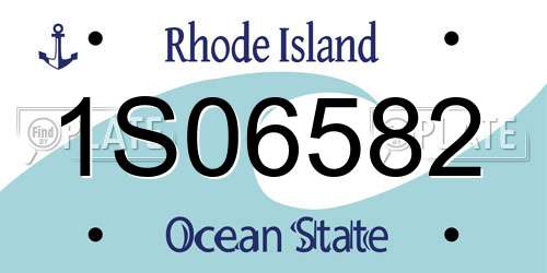 1S06582 Rhode Island License Plate