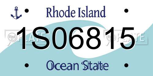 1S06815 Rhode Island License Plate