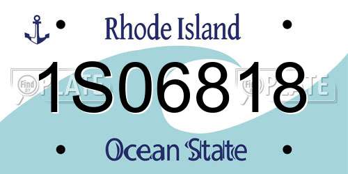 1S06818 Rhode Island License Plate