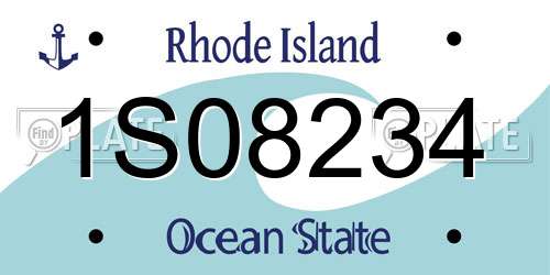 1S08234 Rhode Island License Plate