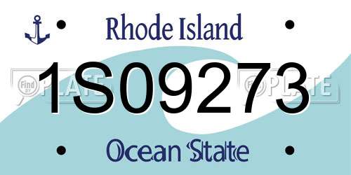 1S09273 Rhode Island License Plate