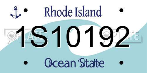 1S10192 Rhode Island License Plate