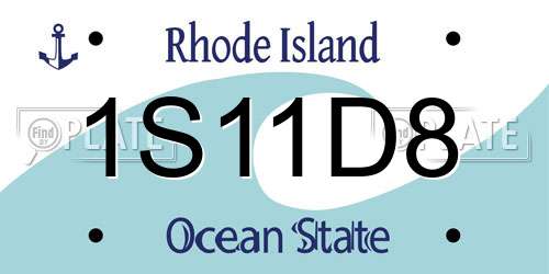 1S11D8 Rhode Island License Plate