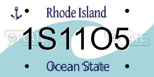 1S11O5 Rhode Island License Plate