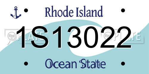 1S13022 Rhode Island License Plate
