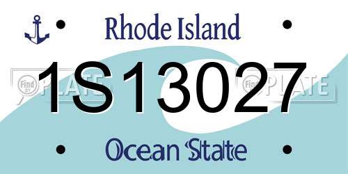 1S13027 Rhode Island License Plate