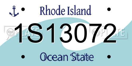 1S13072 Rhode Island License Plate