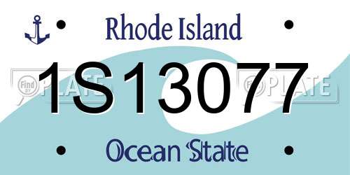 1S13077 Rhode Island License Plate