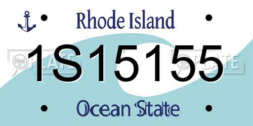 1S15155 Rhode Island License Plate