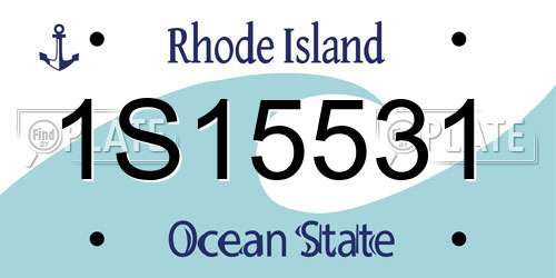 1S15531 Rhode Island License Plate