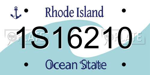 1S16210 Rhode Island License Plate