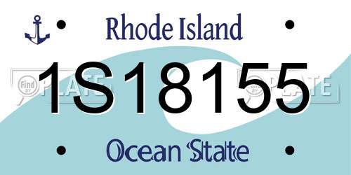 1S18155 Rhode Island License Plate