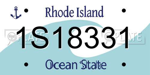 1S18331 Rhode Island License Plate
