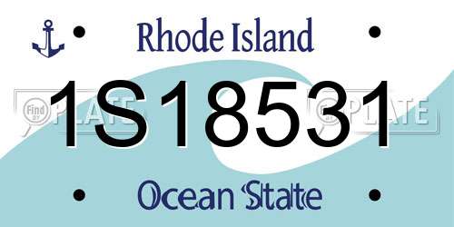 1S18531 Rhode Island License Plate